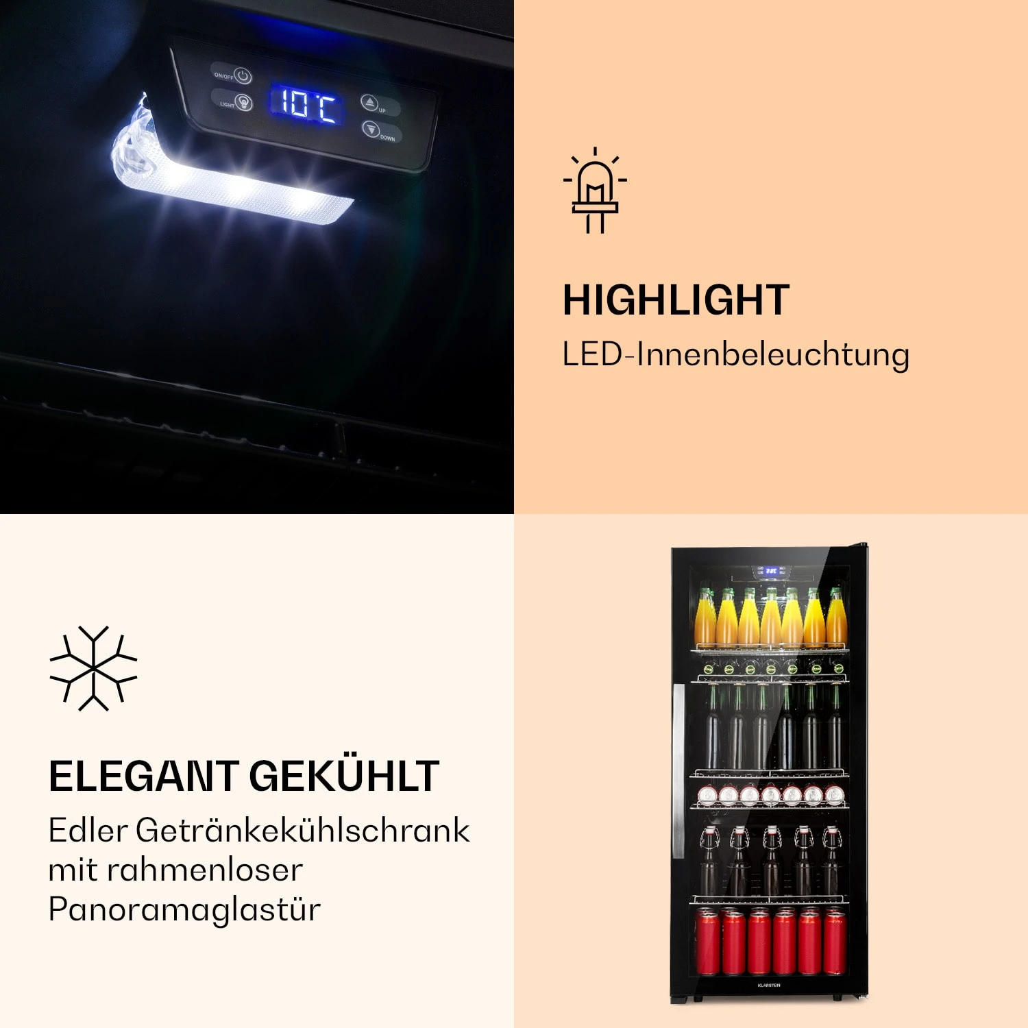 Beersafe 7XL Kühlschrank 242 Liter 5 Böden Panoramaglastür Edelstahl Beersafe 7XL Kühlschrank 242 Liter 5 Böden Panoramaglastür Edelstahl -Deutschland Klarstein Verkaufs-Shop 10039513 de 0004 logo