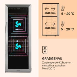 Klarstein Vinamour 77 Duo Weinkühlschrank 191 Liter 5 - 20 °C 2 Kühlzonen -Deutschland Klarstein Verkaufs-Shop 10039771 de 0004 logo