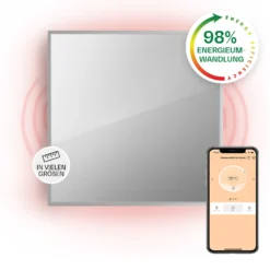 La Palma 500 Smart 2-in-1 Heizgerät Infrarot Konvektor 60x60cm 500W Spiegelfront