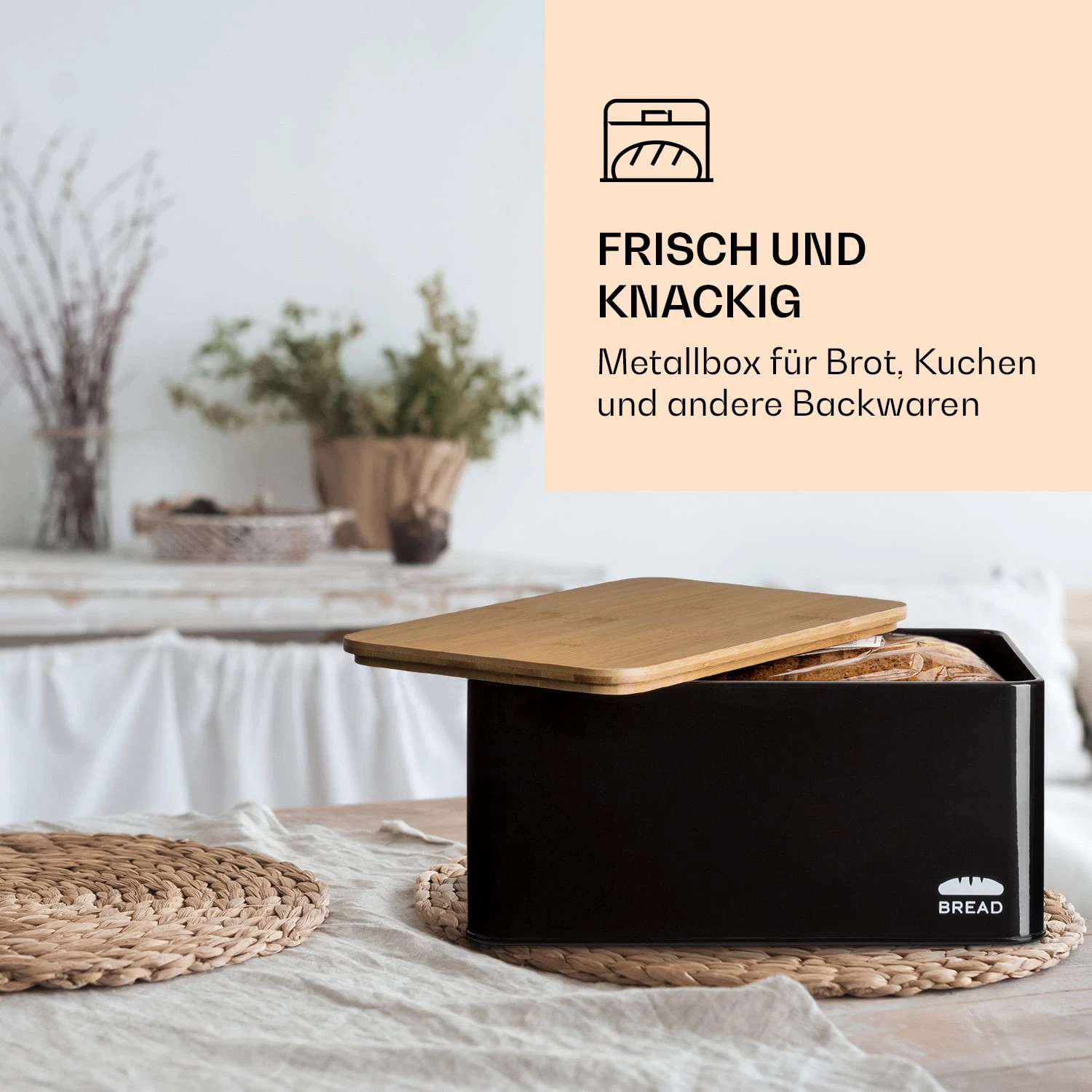 Oklahoma Brotkasten Metall 35,5x15,5x23 cm Bambus-Deckel Schneidebrett Oklahoma Brotkasten Metall 35,5x15,5x23 Cm Bambus-Deckel Schneidebrett -Deutschland Klarstein Verkaufs-Shop 10039843 de 0004 logo