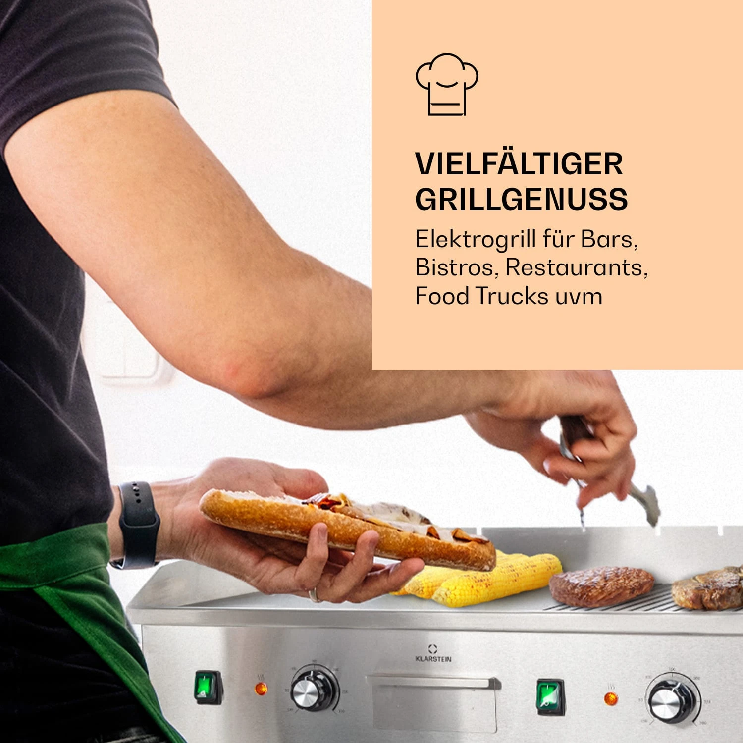 Grillmeile 4400 Elektrogrill Plancha 2x2200W Grillplatte Edelstahl Grillmeile 4400 Elektrogrill Plancha 2x2200W Grillplatte Edelstahl -Deutschland Klarstein Verkaufs-Shop 10039915 de 0002 logo