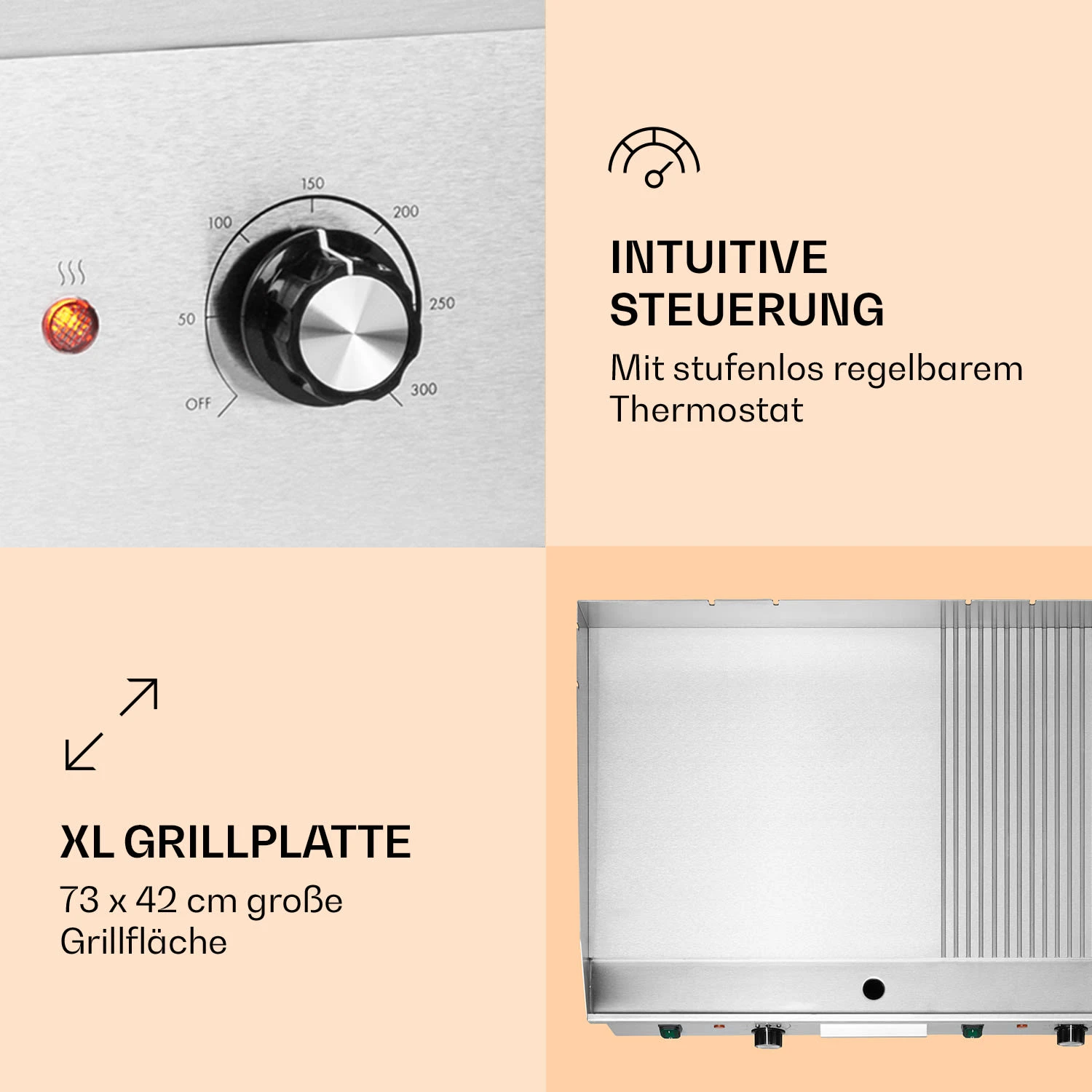 Grillmeile 4400 Elektrogrill Plancha 2x2200W Grillplatte Edelstahl Grillmeile 4400 Elektrogrill Plancha 2x2200W Grillplatte Edelstahl -Deutschland Klarstein Verkaufs-Shop 10039915 de 0003 logo