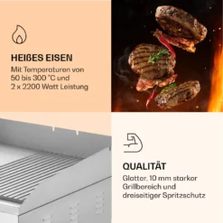 Grillmeile 4400 Elektrogrill Plancha 2x2200W Grillplatte Edelstahl 4 Grillmeile 4400 Elektrogrill Plancha 2x2200W Grillplatte Edelstahl -Deutschland Klarstein Verkaufs-Shop 10039915 de 0005 logo