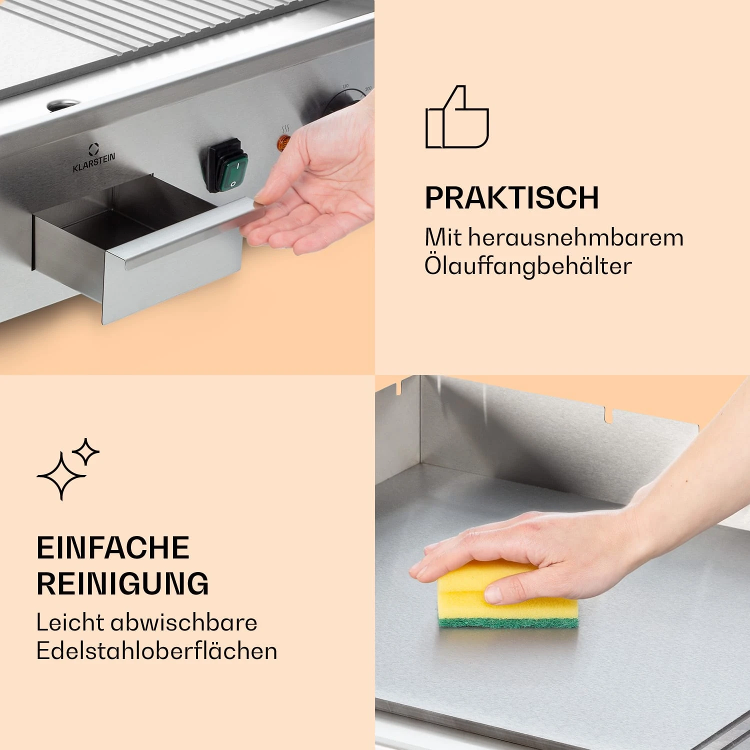 Grillmeile 4400 Elektrogrill Plancha 2x2200W Grillplatte Edelstahl Grillmeile 4400 Elektrogrill Plancha 2x2200W Grillplatte Edelstahl -Deutschland Klarstein Verkaufs-Shop 10039915 de 0007 logo