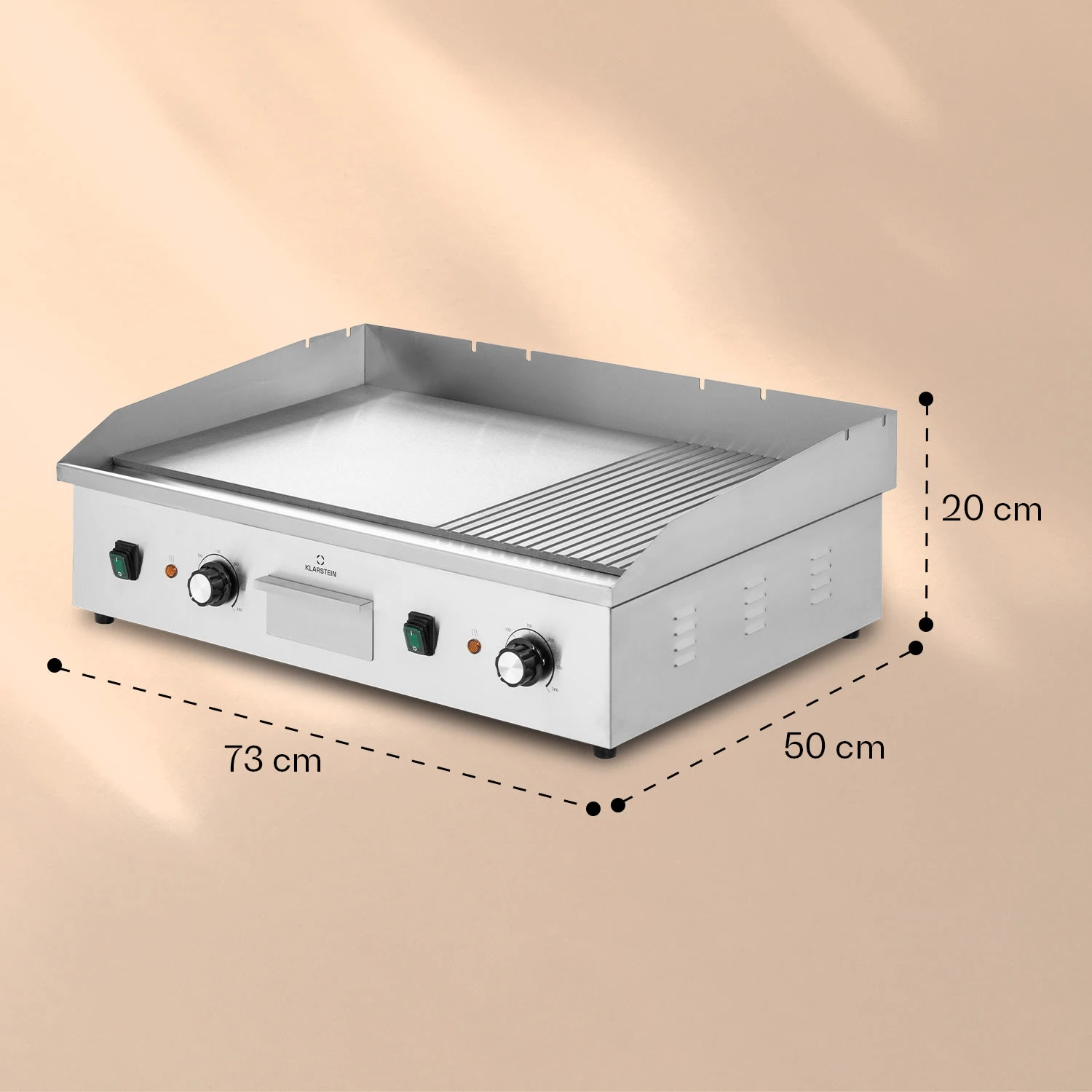 Grillmeile 4400 Elektrogrill Plancha 2x2200W Grillplatte Edelstahl Grillmeile 4400 Elektrogrill Plancha 2x2200W Grillplatte Edelstahl -Deutschland Klarstein Verkaufs-Shop 10039915 yy 0008 dimensions