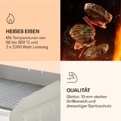 Grillmeile 4400 Elektrogrill Plancha 2x2200W Grillplatte Edelstahl -Deutschland Klarstein Verkaufs-Shop 10039916 de 0005 logo