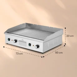 Grillmeile 4400 Elektrogrill Plancha 2x2200W Grillplatte Edelstahl -Deutschland Klarstein Verkaufs-Shop 10039916 yy 0008 dimensions