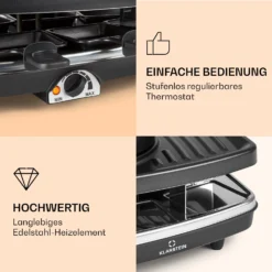 Entrecote 2-in-1 Raclette-Grill & Fondue Naturstein 1100W 8 Personen -Deutschland Klarstein Verkaufs-Shop 10039922 de 0004 logo