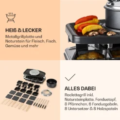 Entrecote 2-in-1 Raclette-Grill & Fondue Naturstein 1100W 8 Personen -Deutschland Klarstein Verkaufs-Shop 10039922 de 0005 logo