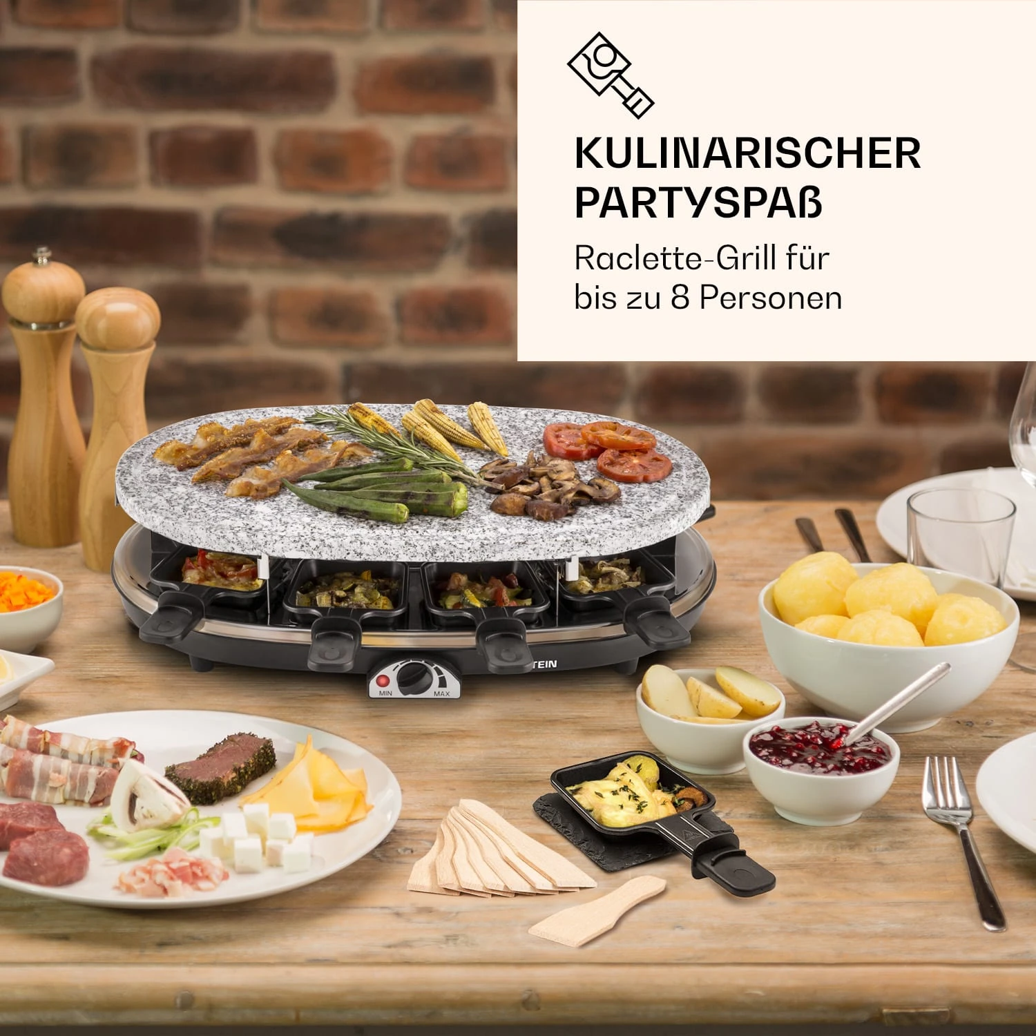 Steaklette Raclette Raclette-Grill mit Zubehör für 8 Personen Steaklette Raclette Raclette-Grill Mit Zubehör Für 8 Personen -Deutschland Klarstein Verkaufs-Shop 10039925 de 0002 logo