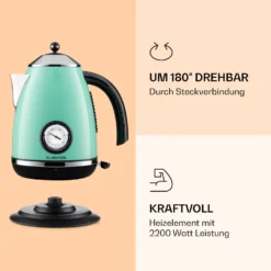 Aquavita Chalet Wasserkocher 1,7 Liter 2200 Watt Temperaturanzeige Edelstahl -Deutschland Klarstein Verkaufs-Shop 10040040 de 0003 logo