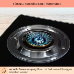 Barzona 2 Campingkocher 2 Brenner 3,4 KW & 4,3 KW Glasplatte Edelstahl -Deutschland Klarstein Verkaufs-Shop 10040043 de 0005 usp