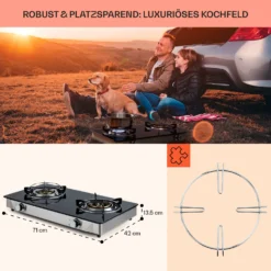 Barzona 2 Campingkocher 2 Brenner 3,4 & 4,3 KW Glasplatte Edelstahl 5 Barzona 2 Campingkocher 2 Brenner 3,4 & 4,3 KW Glasplatte Edelstahl -Deutschland Klarstein Verkaufs-Shop 10040044 de 0006 usp
