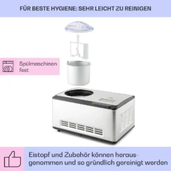 Dolce Bacio Smart Eiscremebereiter Yogurtmaker Kompressor 2 Liter WiFi Touch Edelstahl -Deutschland Klarstein Verkaufs-Shop 10040048 de 0005 logo