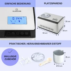 Dolce Bacio Smart Eiscremebereiter Yogurtmaker Kompressor 2 Liter WiFi Touch Edelstahl -Deutschland Klarstein Verkaufs-Shop 10040048 de 0006 logo