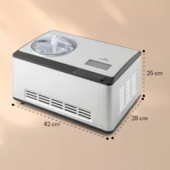 Dolce Bacio Smart Eiscremebereiter Yogurtmaker Kompressor 2 Liter WiFi Touch Edelstahl -Deutschland Klarstein Verkaufs-Shop 10040048 yy 0008 dimensions