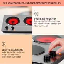 Ramsey Doppel-Kochfeld 2400W 11 Leistungsstufen Glaskeramik -Deutschland Klarstein Verkaufs-Shop 10040070 de 0004 usp