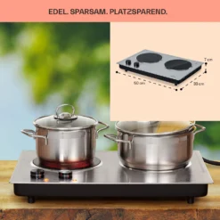 Ramsey Doppel-Kochfeld 2400W 11 Leistungsstufen Glaskeramik -Deutschland Klarstein Verkaufs-Shop 10040070 de 0006 usp