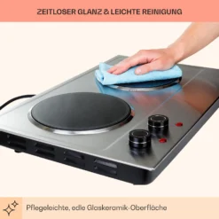 Ramsey Doppel-Kochfeld 2400W 11 Leistungsstufen Glaskeramik -Deutschland Klarstein Verkaufs-Shop 10040070 de 0008 usp