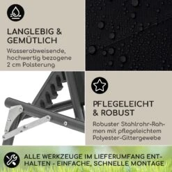 Amalfi Sonnenliege 70 X 37 X 200 Cm Sonnenblende 5-stufige Rückenlehne Stahlrohr Witterungsbeständig 2 Amalfi Sonnenliege 70 X 37 X 200 Cm Sonnenblende 5-stufige Rückenlehne Stahlrohr Witterungsbeständig -Deutschland Klarstein Verkaufs-Shop 10040101 de 0003 logo