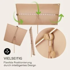 Blumfeldt Bayonne Sonnenschirm 130 X 180 Cm Polyester UV 50 Solar LED -Deutschland Klarstein Verkaufs-Shop 10040103 de 0004 logo