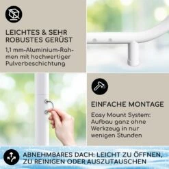 Nantes Pavillon Gazebo Sonnendach 3x3m Polyester Stahlrahmen UV50+ Bodenrollen -Deutschland Klarstein Verkaufs-Shop 10040107 de 0003 logo