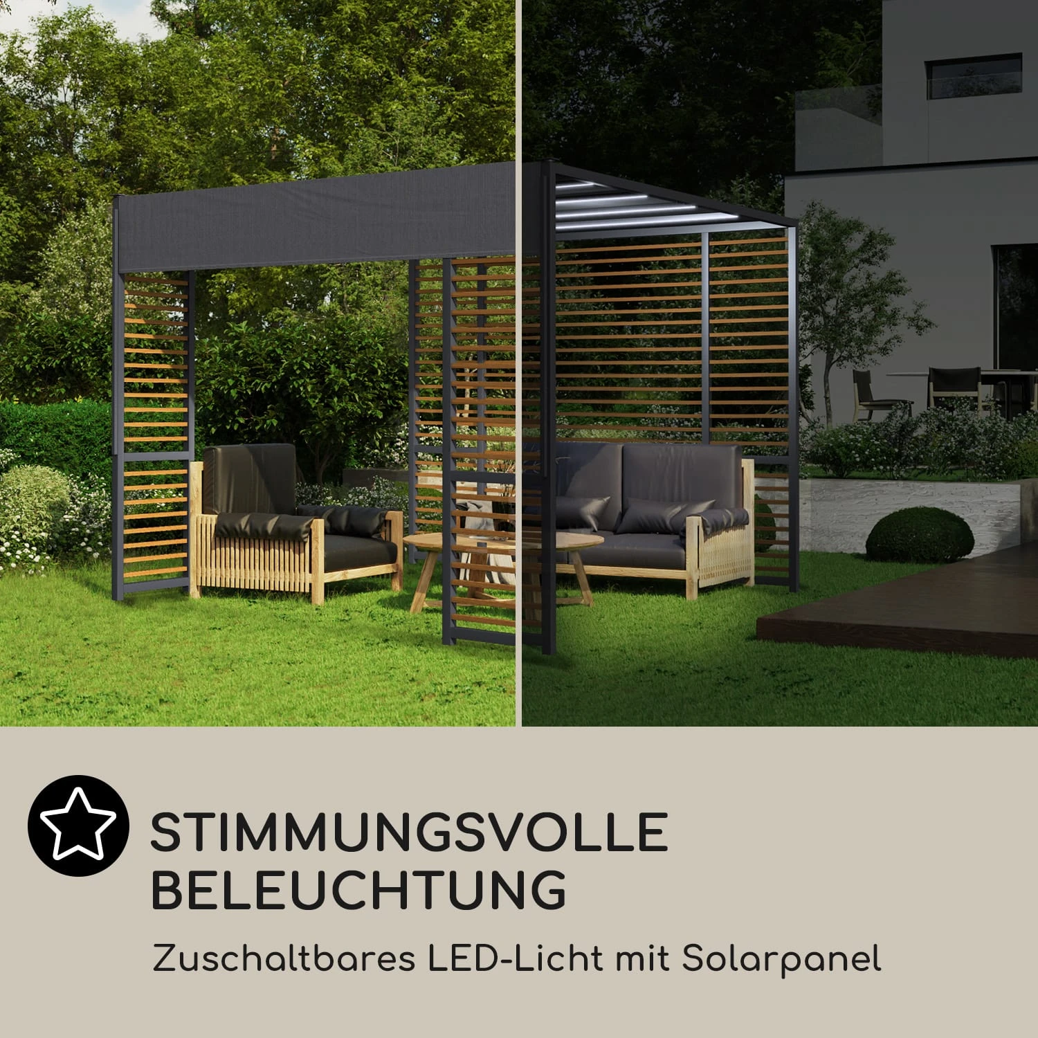 Valence Gazebo 3x3 m UV50+ wasserabweisend LED-Solar-Beleuchtung Solar-Panel Valence Gazebo 3x3 M UV50+ Wasserabweisend LED-Solar-Beleuchtung Solar-Panel -Deutschland Klarstein Verkaufs-Shop 10040112 de 0004 logo