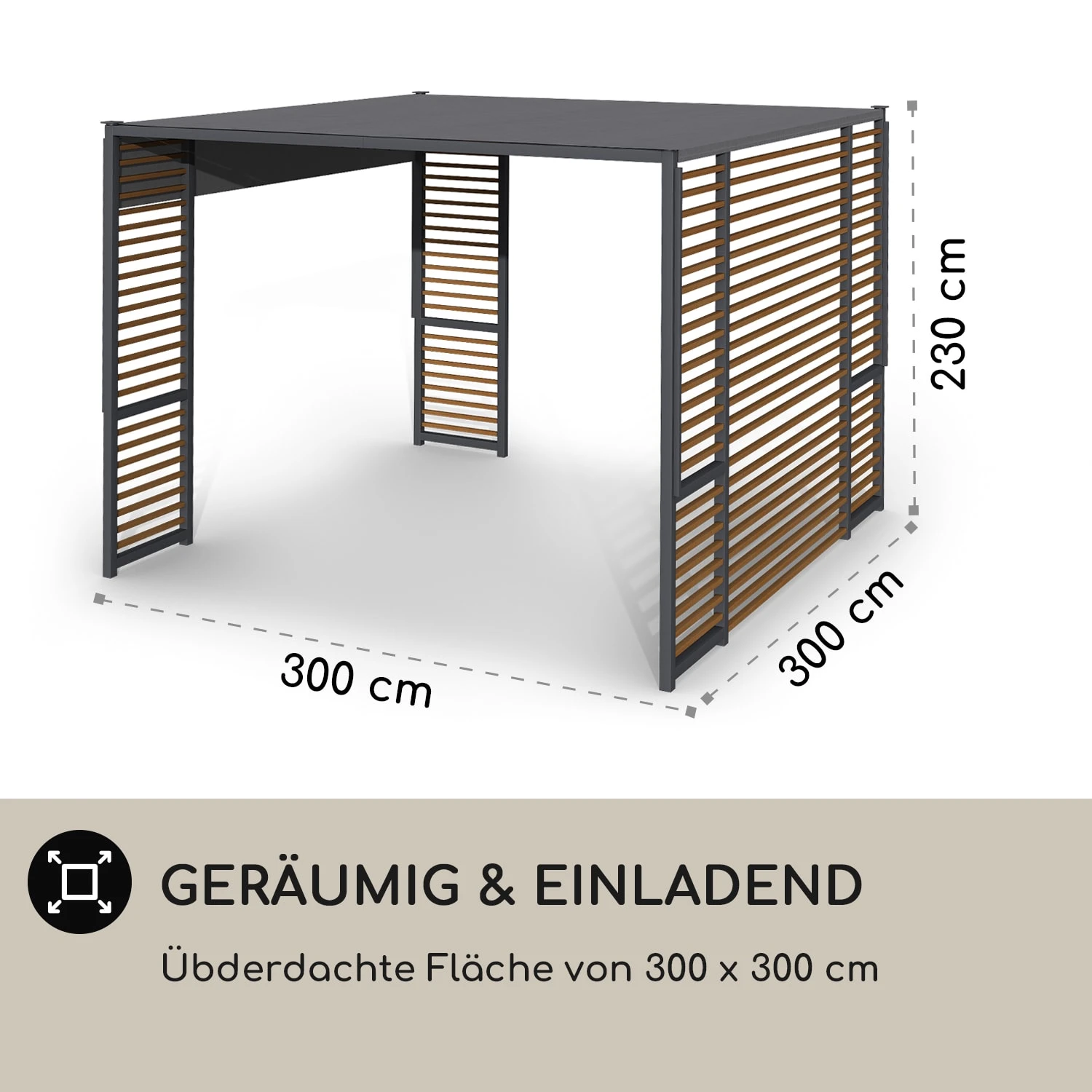 Valence Gazebo 3x3 m UV50+ wasserabweisend LED-Solar-Beleuchtung Solar-Panel Valence Gazebo 3x3 M UV50+ Wasserabweisend LED-Solar-Beleuchtung Solar-Panel -Deutschland Klarstein Verkaufs-Shop 10040112 de 0006 logo