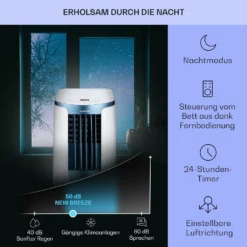 New Breeze 7 Mobile Klimaanlage 7000BTU 2,1kW Bis 34m² EEC A Mobil Fernbedienung -Deutschland Klarstein Verkaufs-Shop 10040153 de 0004 usp