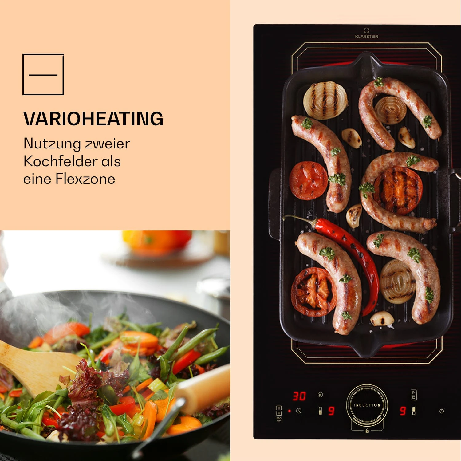 Victoria Domino Induktionskochfeld Einbau 3500W Flexzone Timer Victoria Domino Induktionskochfeld Einbau 3500W Flexzone Timer -Deutschland Klarstein Verkaufs-Shop 10040199 de 0003 logo