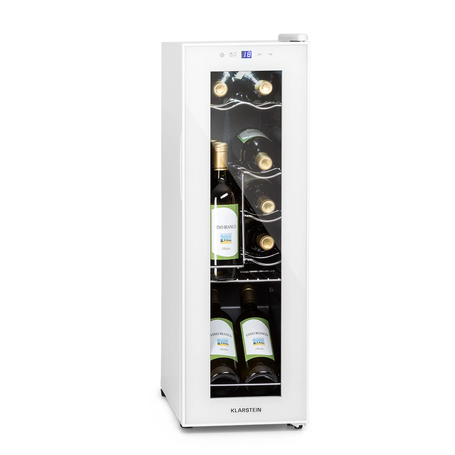 Shiraz 12 Slim Uno Weinkühlschrank 32l/12Fl.Touch 85 W 5-18 °C LED Shiraz 12 Slim Uno Weinkühlschrank 32l/12Fl.Touch 85 W 5-18 °C LED -Deutschland Klarstein Verkaufs-Shop 10040213 yy 0001 titel