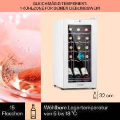 Shiraz 15 Slim Uno Weinkühlschrank 44l Touch-Bedienfeld 5-18°C -Deutschland Klarstein Verkaufs-Shop 10040214 de 0003 usp