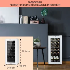 Shiraz 18 Slim Uno Weinkühlschrank 50l 18Fl Touch-Bedienfeld 5-18°C -Deutschland Klarstein Verkaufs-Shop 10040215 de 0006 usp