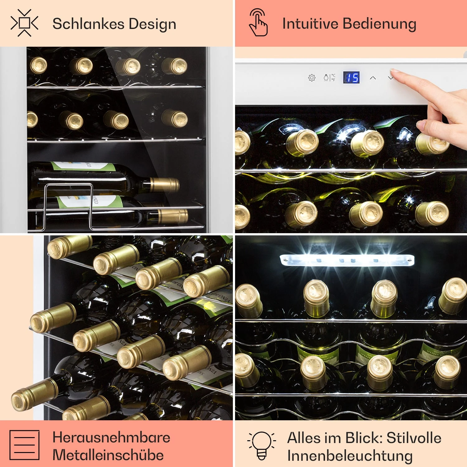 Shiraz 24 Uno Weinkühlschrank 63l 24Fl Touch-Bedienfeld 5-18°C Shiraz 24 Uno Weinkühlschrank 63l 24Fl Touch-Bedienfeld 5-18°C -Deutschland Klarstein Verkaufs-Shop 10040217 de 0005 logo