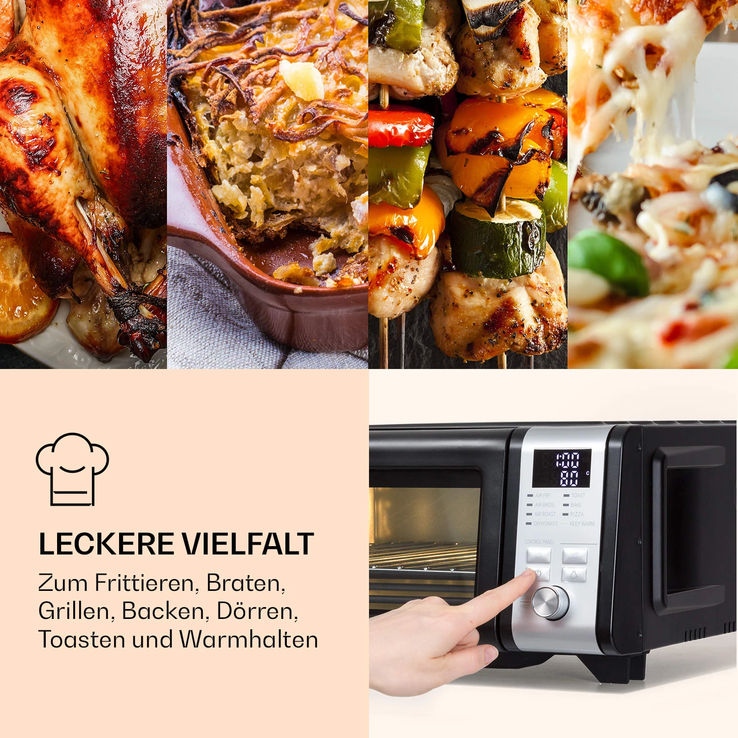 Vita-Crisp Heißluftfritteuse 1700W 10L 8 Funktionen platzsparend Vita-Crisp Heißluftfritteuse 1700W 10L 8 Funktionen Platzsparend -Deutschland Klarstein Verkaufs-Shop 10040223 de 0004 logo