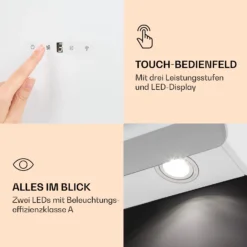 Aurora 90 Smart Dunstabzugshaube 550 M³/h 90cm Kopffrei Ambiente-Licht EEC A++ -Deutschland Klarstein Verkaufs-Shop 10040237 de 0006 logo