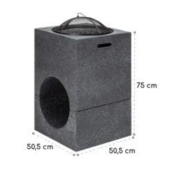 Blumfeldt Monolith Feuerschale Mit Grill MGO & Stahlschale Inkl. Funkenschutz -Deutschland Klarstein Verkaufs-Shop 10040240 yy 0007 dimensions