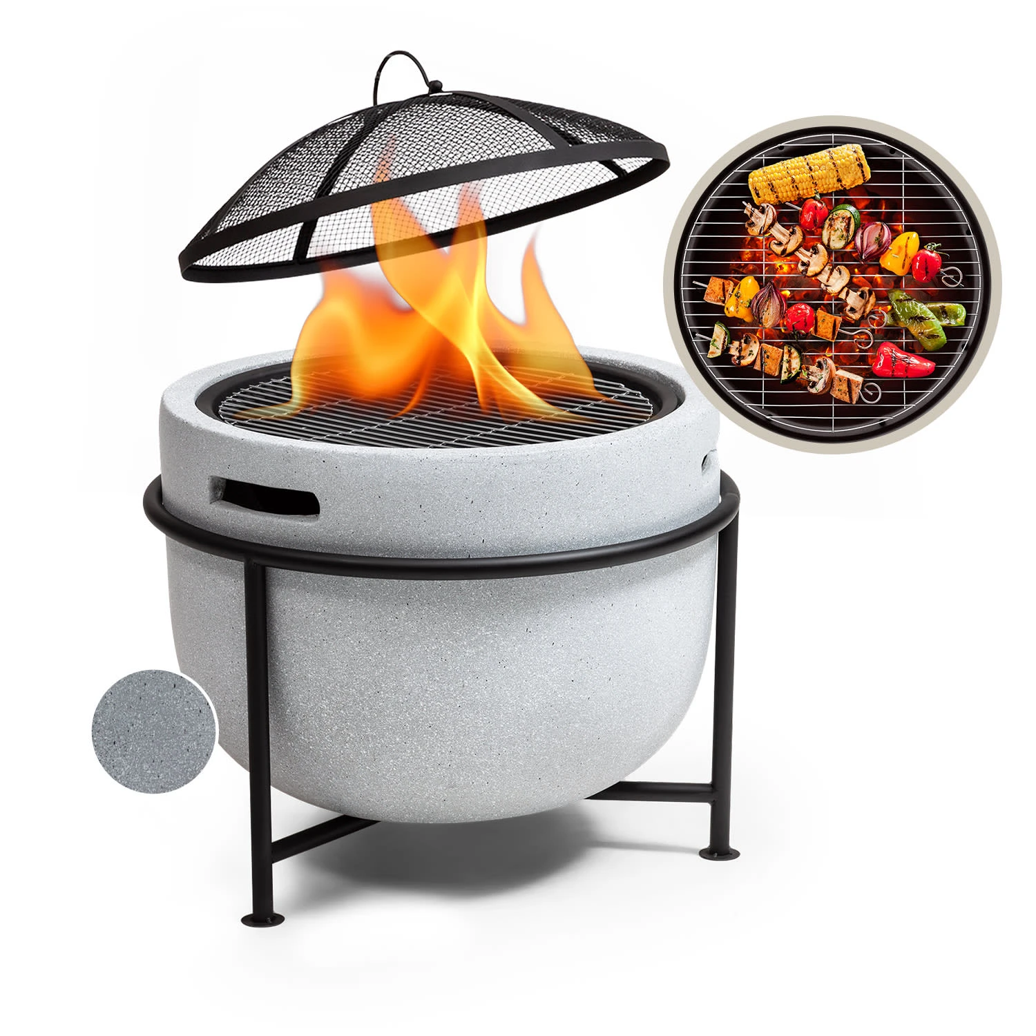 blumfeldt Grail Feuerschale mit Grill MGO & Stahlschale inkl. Funkenschutz Blumfeldt Grail Feuerschale Mit Grill MGO & Stahlschale Inkl. Funkenschutz -Deutschland Klarstein Verkaufs-Shop 10040243 yy 0001 titel
