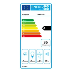 Montblanc 90 Dunstabzugshaube 610m³/h 165W 2x1,5W LED Reling -Deutschland Klarstein Verkaufs-Shop 10040268 energy label