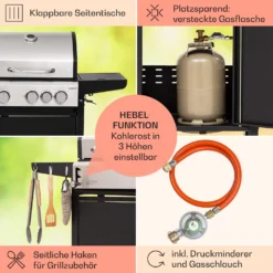 Kingsville 3.1 Kombigrill Gas + Kohle 10,9 KW 3+1 Brenner -Deutschland Klarstein Verkaufs-Shop 10040270 de 0006 usp