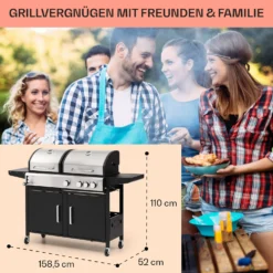 Kingsville 3.1 Kombigrill Gas + Kohle 10,9 KW 3+1 Brenner -Deutschland Klarstein Verkaufs-Shop 10040270 de 0007 usp