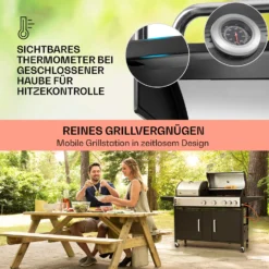 Kingsville 4.1 Kombigrill Gas + Kohle 13,7 KW 4+1 Brenner -Deutschland Klarstein Verkaufs-Shop 10040271 de 0004 usp