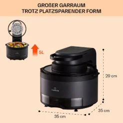 Vendure Heißluftfritteuse Mit Dampffunktion 1250W 5 Liter 6 Programme 6 Vendure Heißluftfritteuse Mit Dampffunktion 1250W 5 Liter 6 Programme -Deutschland Klarstein Verkaufs-Shop 10040278 de 0007 usp