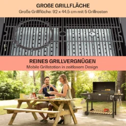 Aberdeen Double Holzkohlegrill Smoker Thermometer 2 Seitentische Mobil -Deutschland Klarstein Verkaufs-Shop 10040293 de 0004 usp