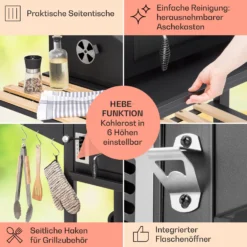 Aberdeen Double Holzkohlegrill Smoker Thermometer 2 Seitentische Mobil -Deutschland Klarstein Verkaufs-Shop 10040293 de 0006 usp