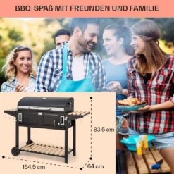 Aberdeen Double Holzkohlegrill Smoker Thermometer 2 Seitentische Mobil -Deutschland Klarstein Verkaufs-Shop 10040293 de 0007 usp