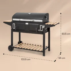 Aberdeen Double Holzkohlegrill Smoker Thermometer 2 Seitentische Mobil -Deutschland Klarstein Verkaufs-Shop 10040293 yy 0011 dimensions