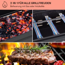 Aberdeen Kombi-Grill Gas Kohle Smoker Thermometer 2 Seitentische Mobil -Deutschland Klarstein Verkaufs-Shop 10040294 de 0003 usp