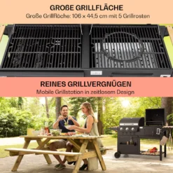 Aberdeen Kombi-Grill Gas Kohle Smoker Thermometer 2 Seitentische Mobil -Deutschland Klarstein Verkaufs-Shop 10040294 de 0004 usp