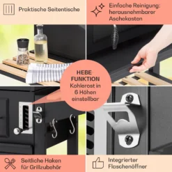 Aberdeen Kombi-Grill Gas Kohle Smoker Thermometer 2 Seitentische Mobil -Deutschland Klarstein Verkaufs-Shop 10040294 de 0006 usp